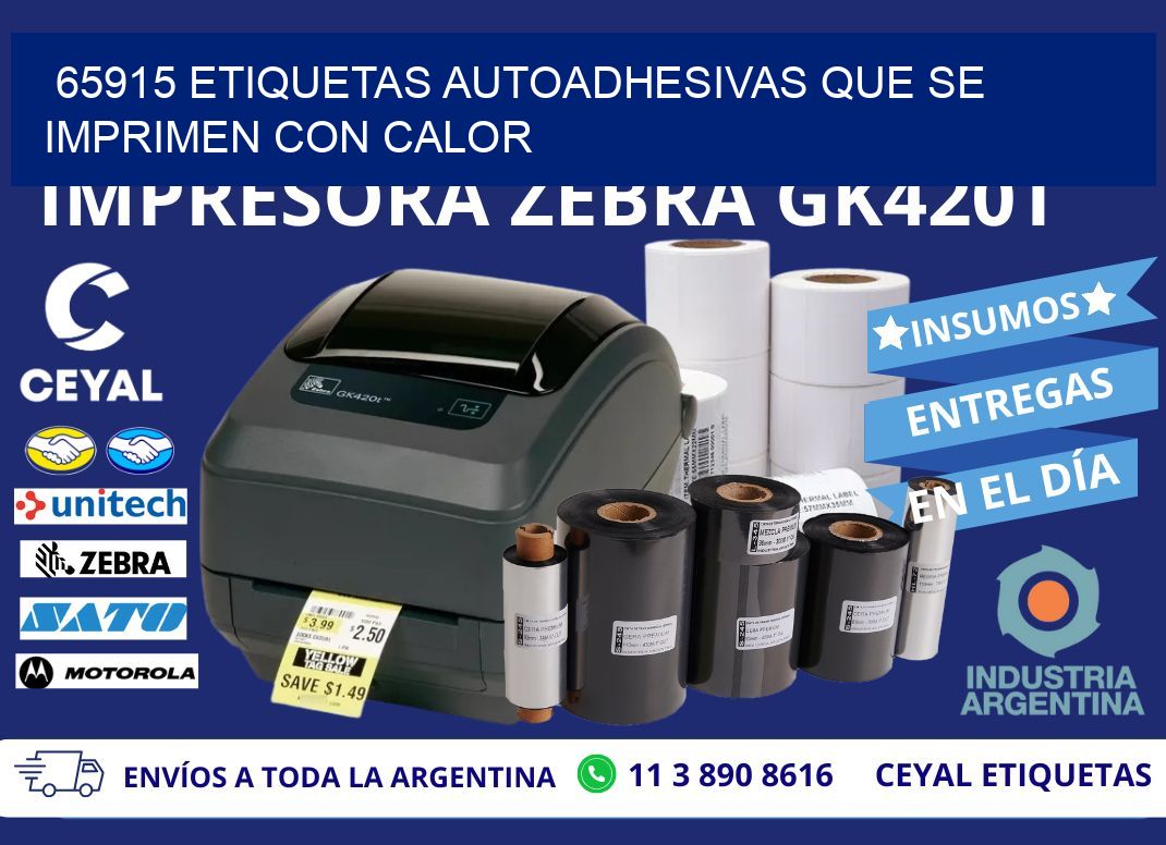 65915 etiquetas autoadhesivas que se imprimen con calor