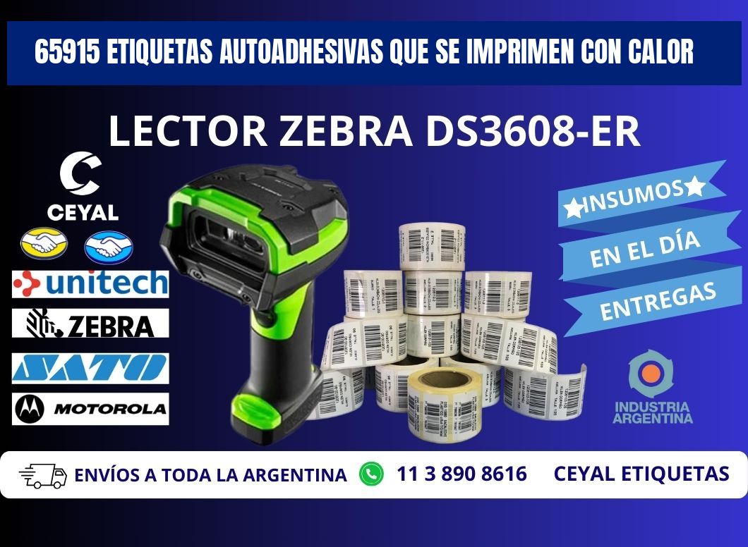65915 etiquetas autoadhesivas que se imprimen con calor
