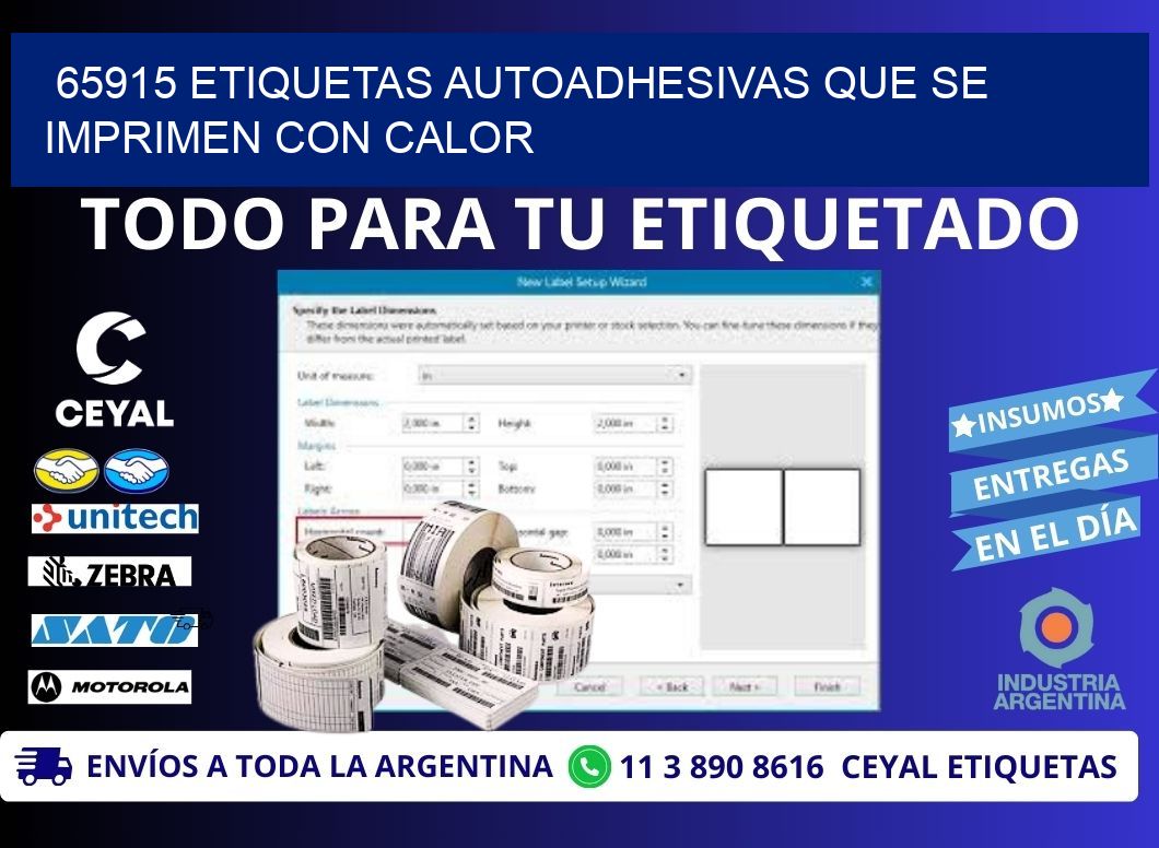 65915 etiquetas autoadhesivas que se imprimen con calor