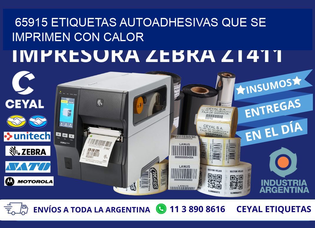 65915 etiquetas autoadhesivas que se imprimen con calor