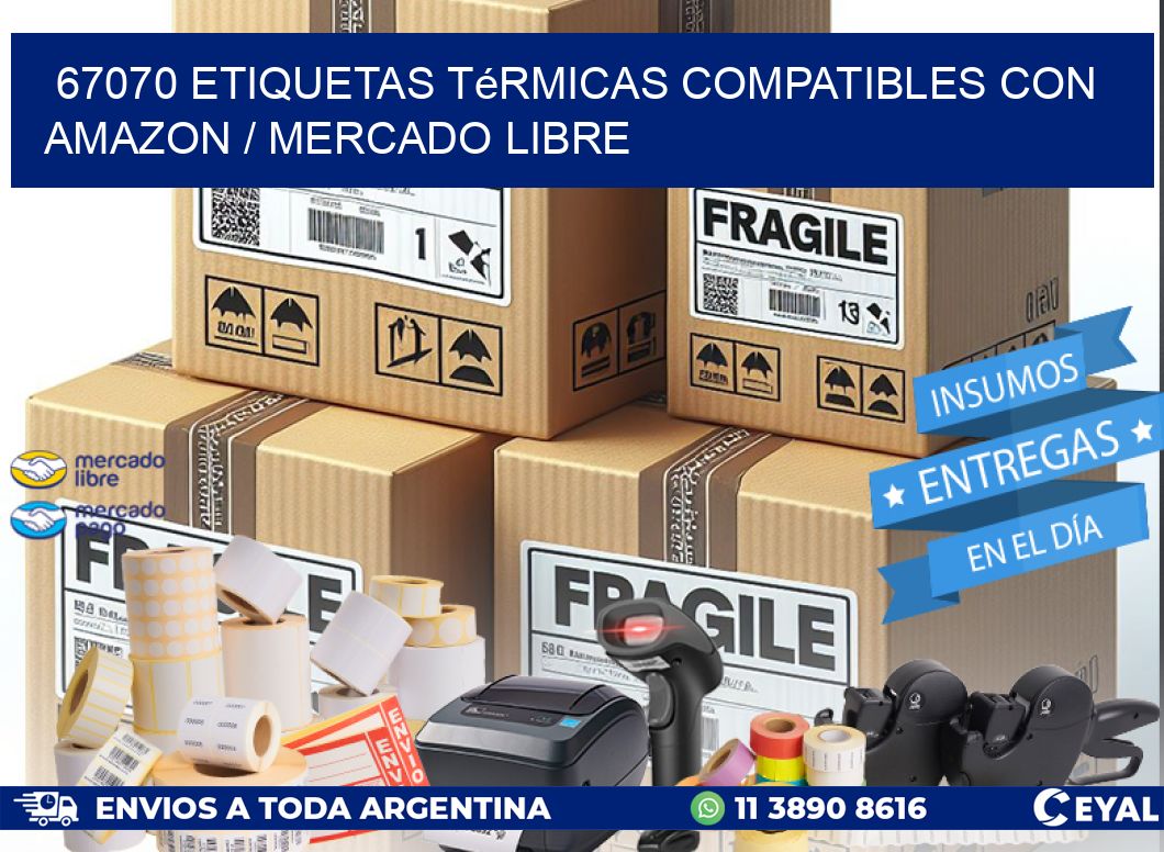 67070 etiquetas térmicas compatibles con Amazon / Mercado Libre