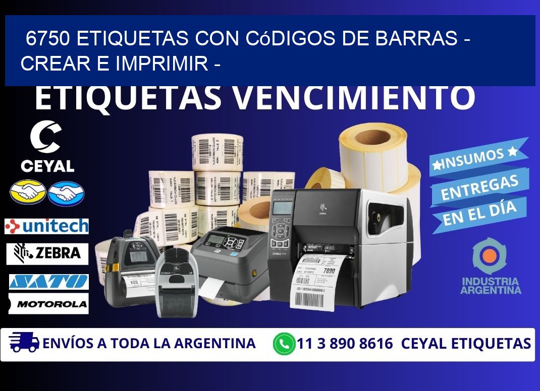 6750 etiquetas con códigos de barras - Crear e imprimir -