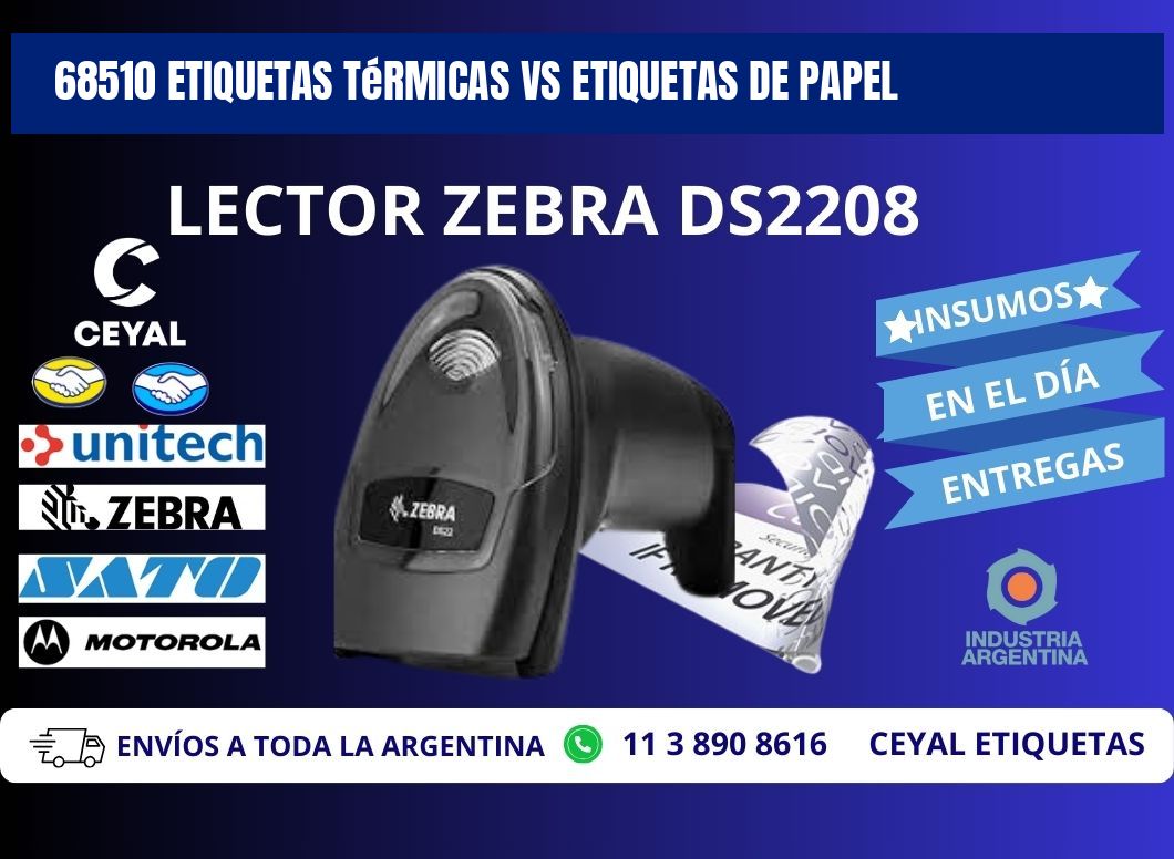 68510 etiquetas térmicas vs etiquetas de papel