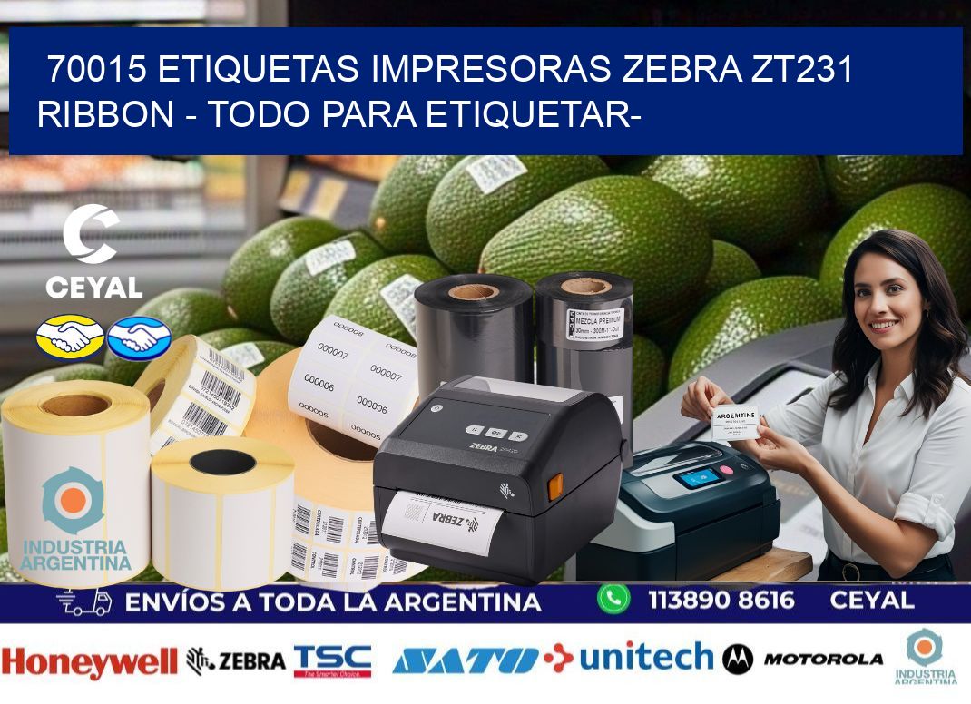 70015 etiquetas impresoras zebra zt231 ribbon – Todo para Etiquetar-
