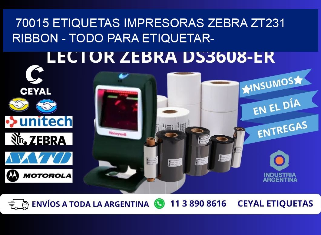 70015 etiquetas impresoras zebra zt231 ribbon - Todo para Etiquetar-