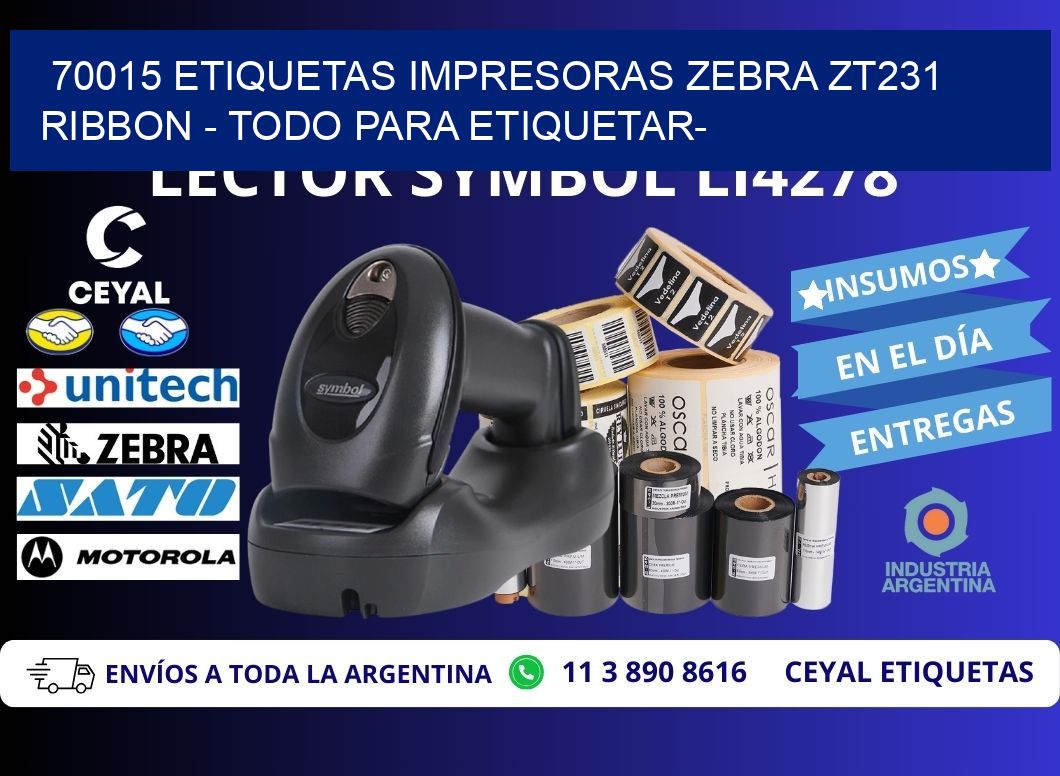 70015 etiquetas impresoras zebra zt231 ribbon - Todo para Etiquetar-