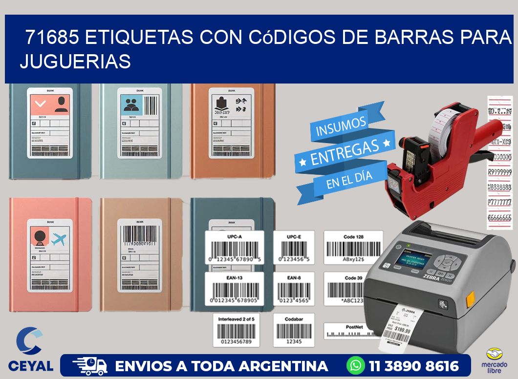 71685 etiquetas con códigos de barras para juguerias