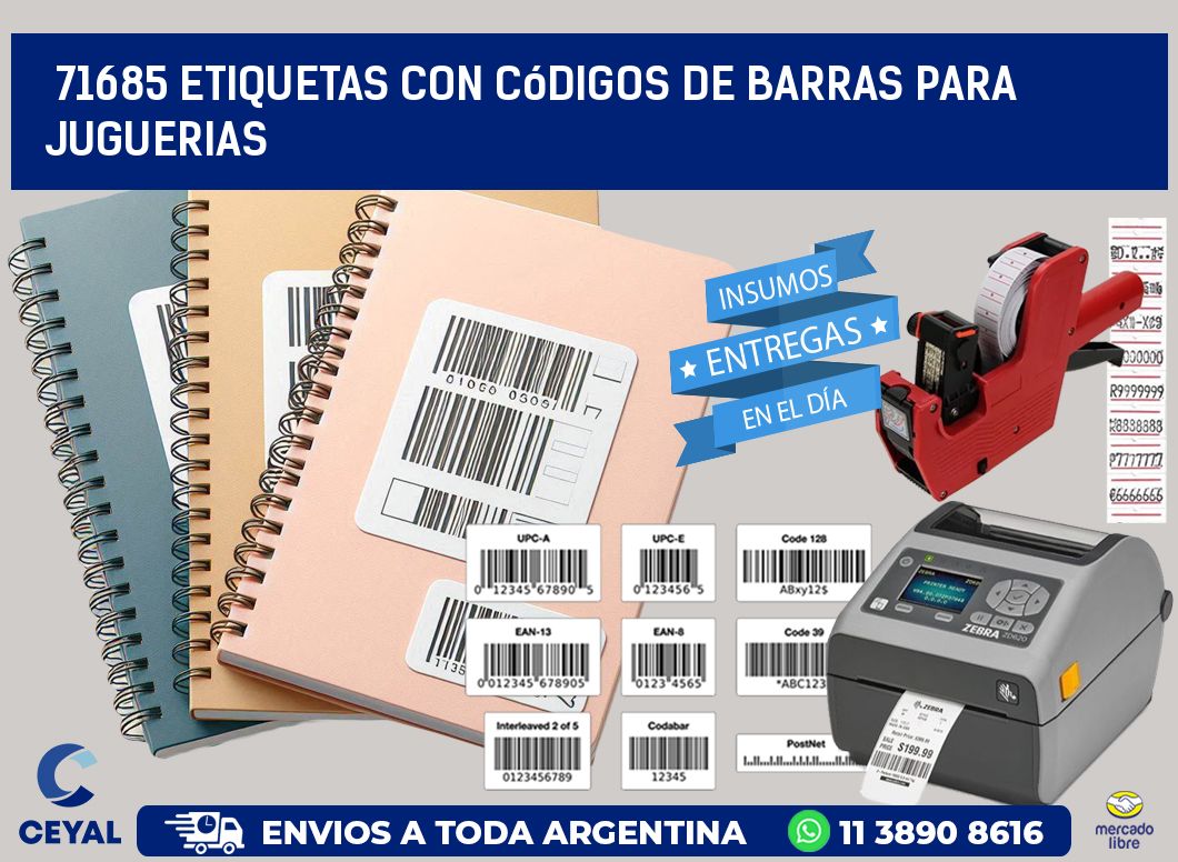 71685 etiquetas con códigos de barras para juguerias