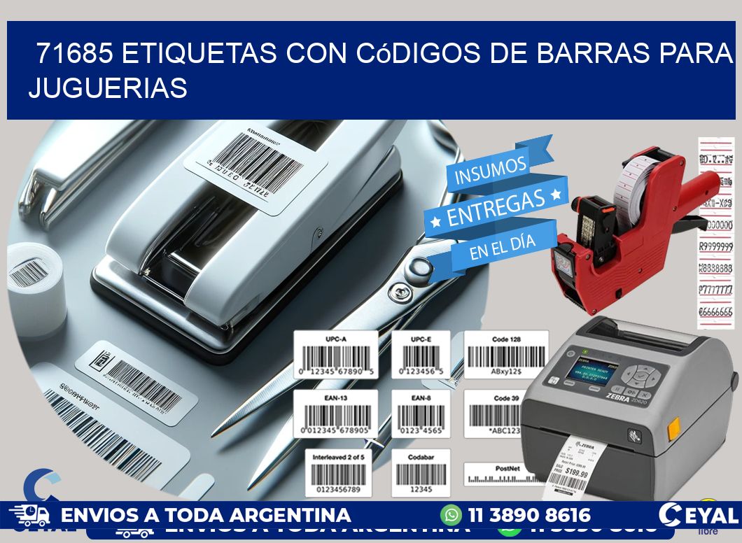 71685 etiquetas con códigos de barras para juguerias