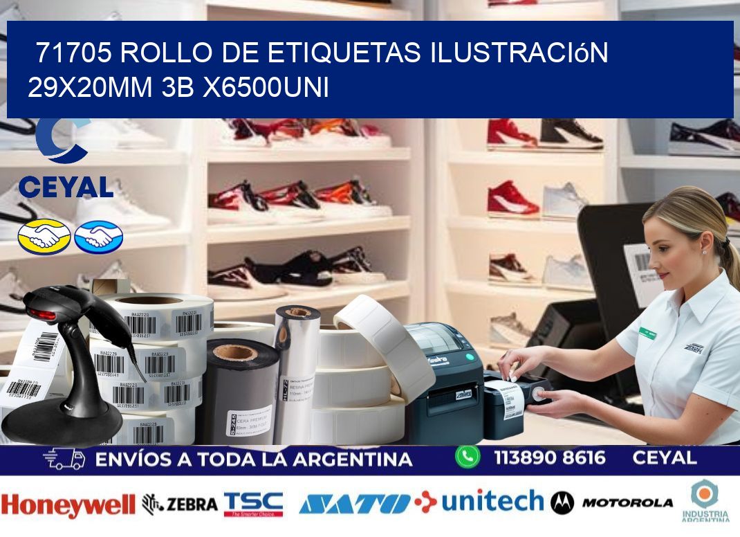 71705 Rollo De Etiquetas Ilustración 29x20mm 3b X6500uni