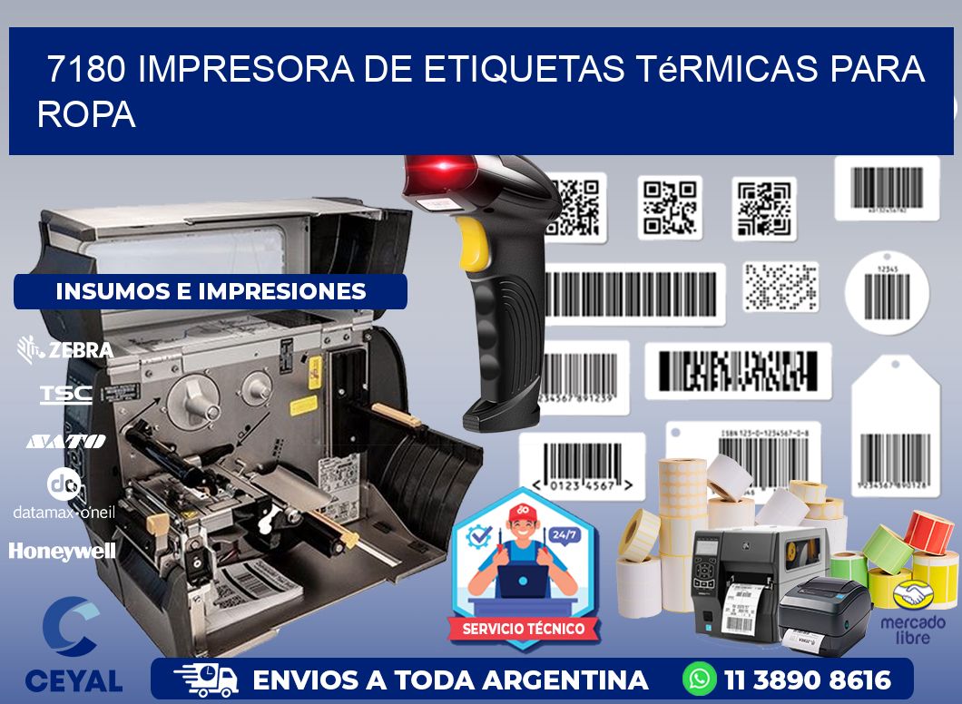 7180 impresora de etiquetas térmicas para ropa