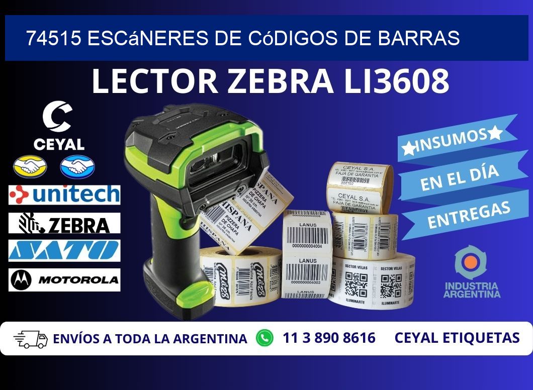 74515 Escáneres de códigos de barras
