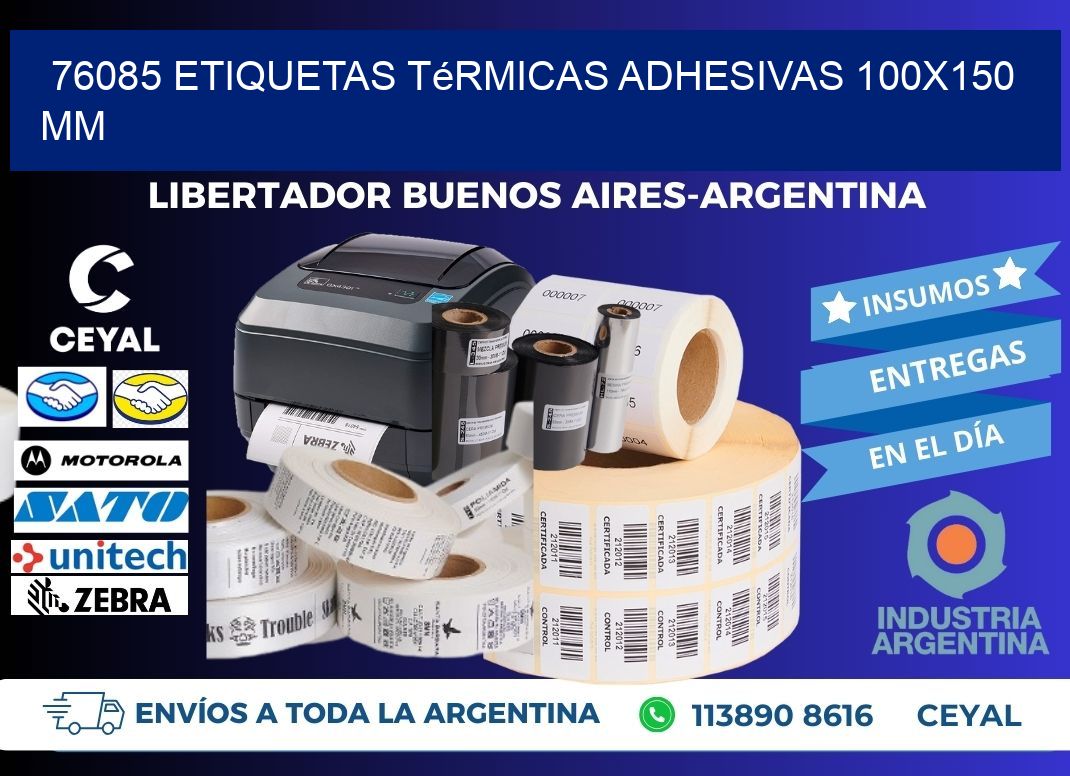 76085 etiquetas térmicas adhesivas 100x150 mm