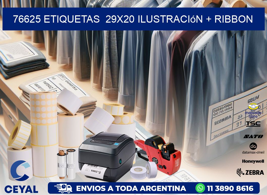 76625 etiquetas  29x20 ilustración + ribbon