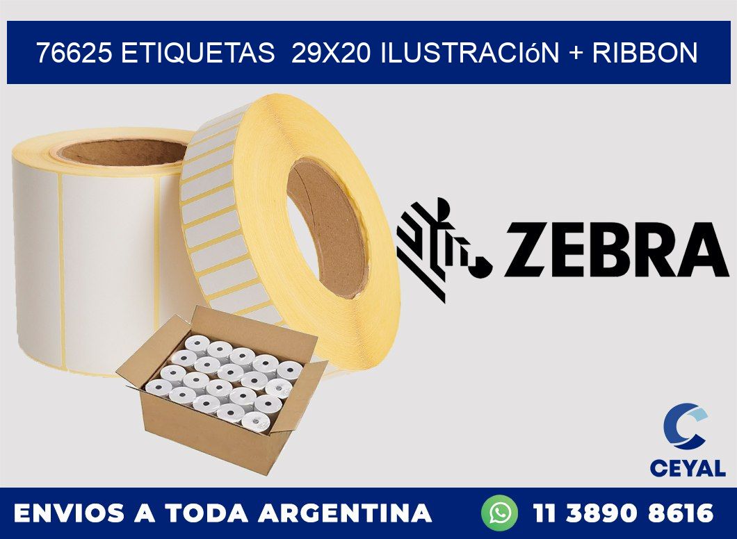 76625 etiquetas  29x20 ilustración + ribbon