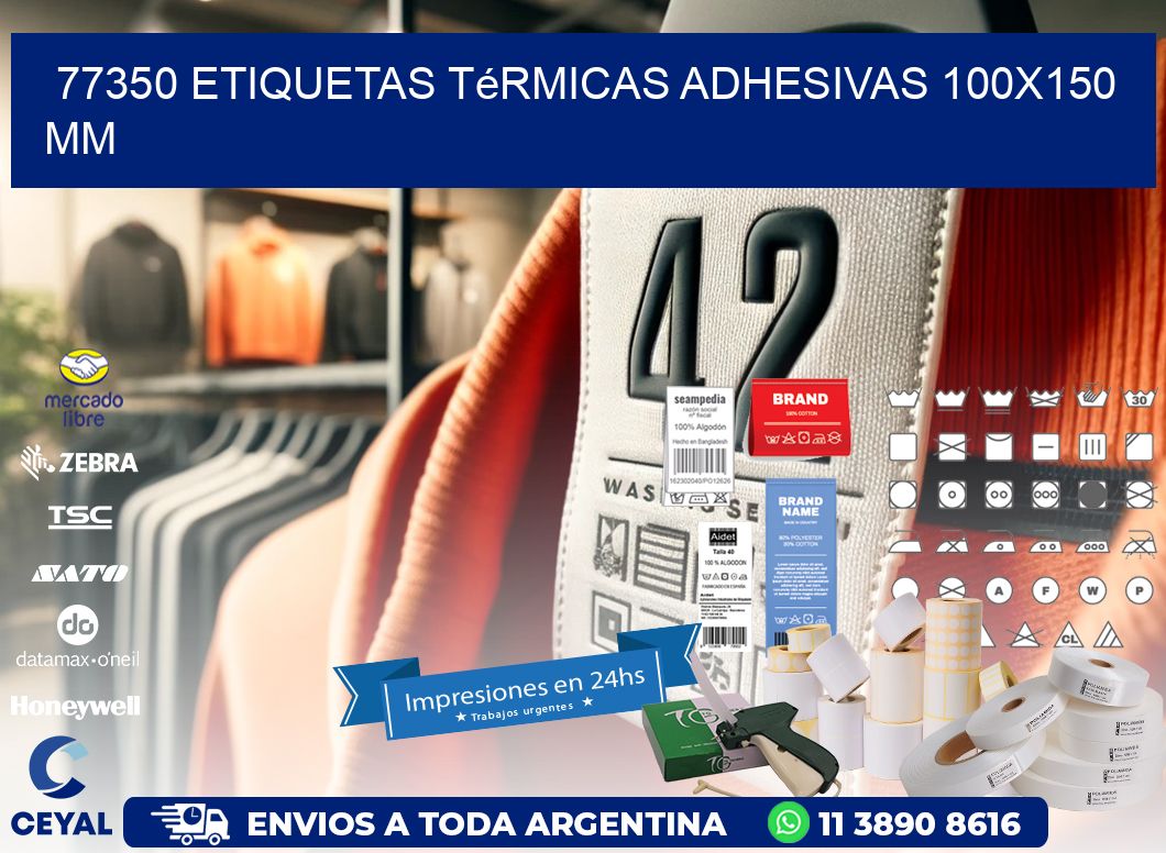 77350 etiquetas térmicas adhesivas 100x150 mm