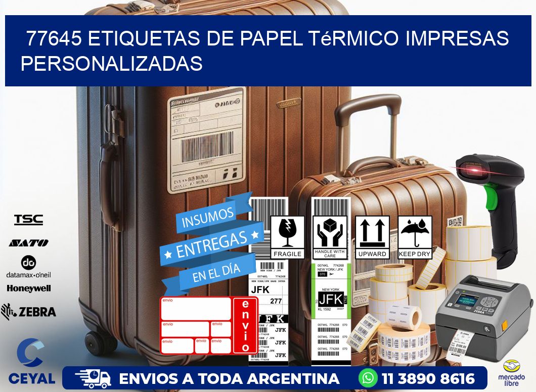 77645 Etiquetas de papel térmico impresas personalizadas