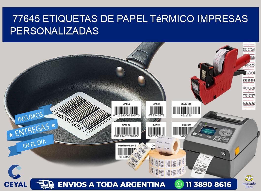 77645 Etiquetas de papel térmico impresas personalizadas