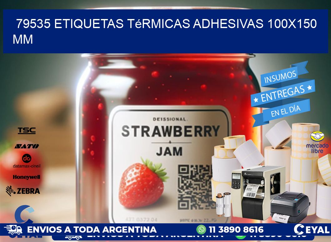 79535 etiquetas térmicas adhesivas 100x150 mm