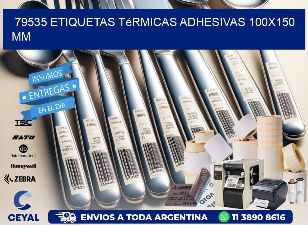 79535 etiquetas térmicas adhesivas 100x150 mm