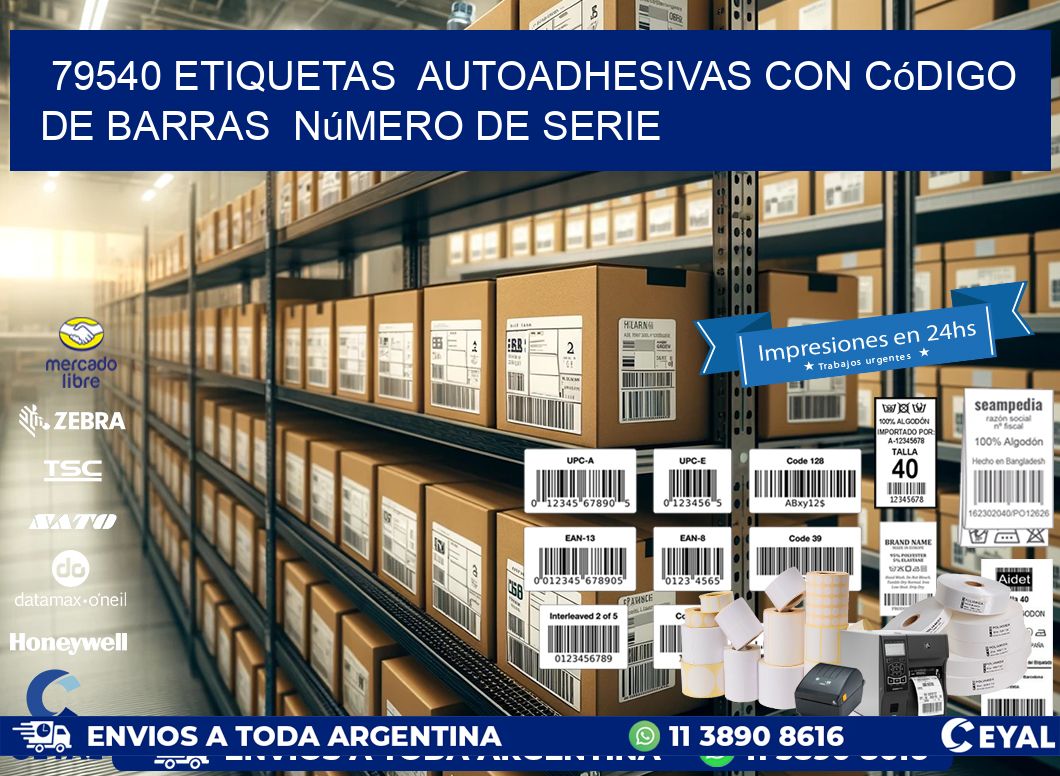 79540 etiquetas autoadhesivas con código de barras número de serie