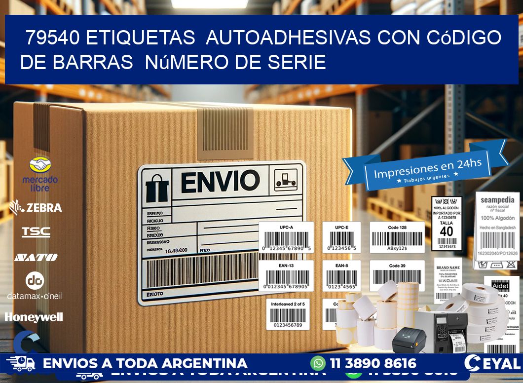 79540 etiquetas autoadhesivas con código de barras número de serie