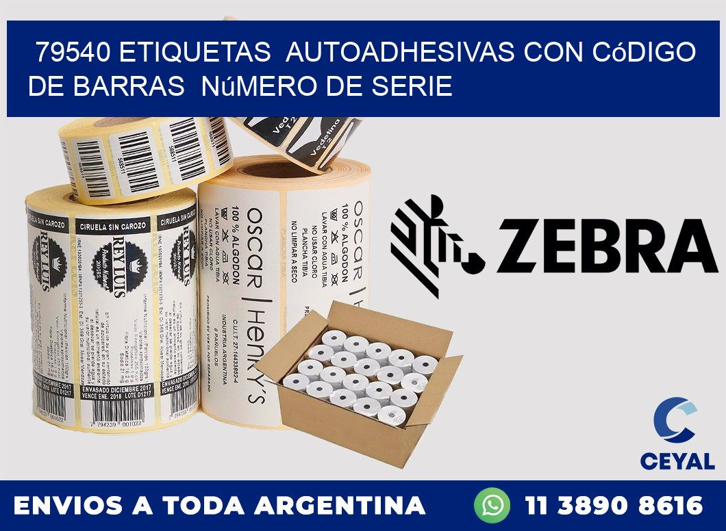 79540 etiquetas autoadhesivas con código de barras número de serie