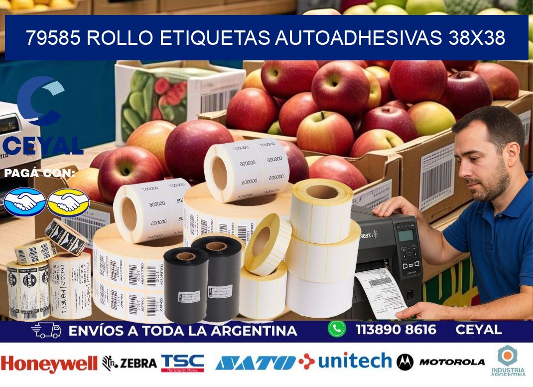 79585 Rollo Etiquetas autoadhesivas 38x38