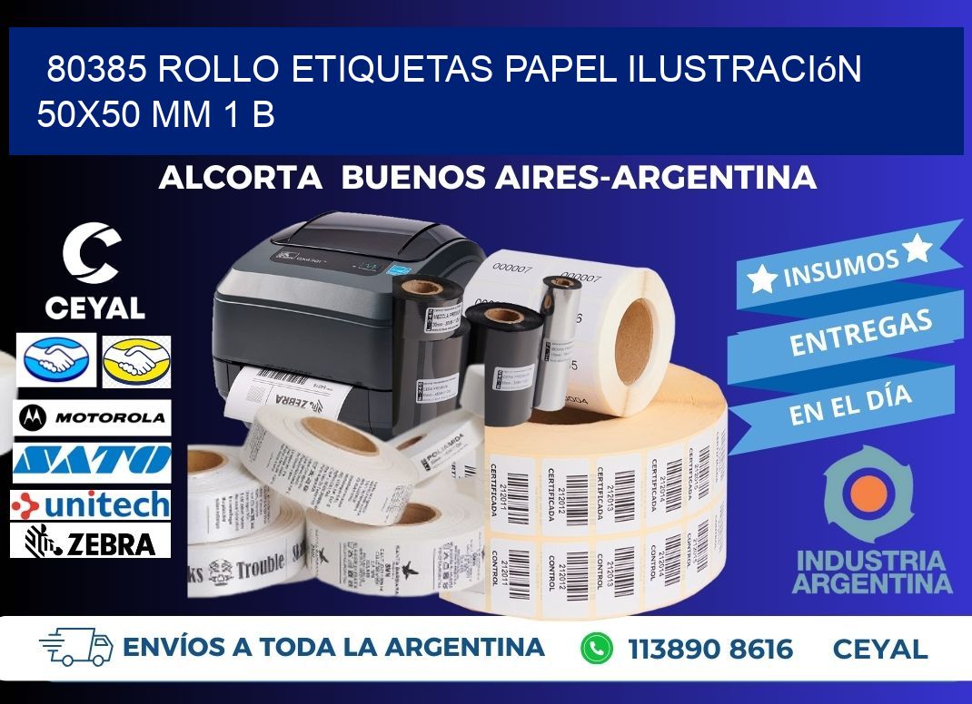 80385 Rollo Etiquetas Papel Ilustración 50x50 Mm 1 B