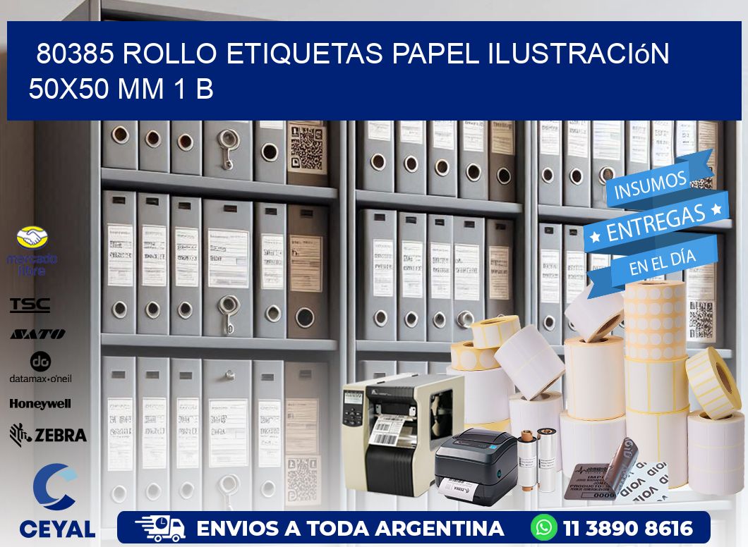 80385 Rollo Etiquetas Papel Ilustración 50x50 Mm 1 B