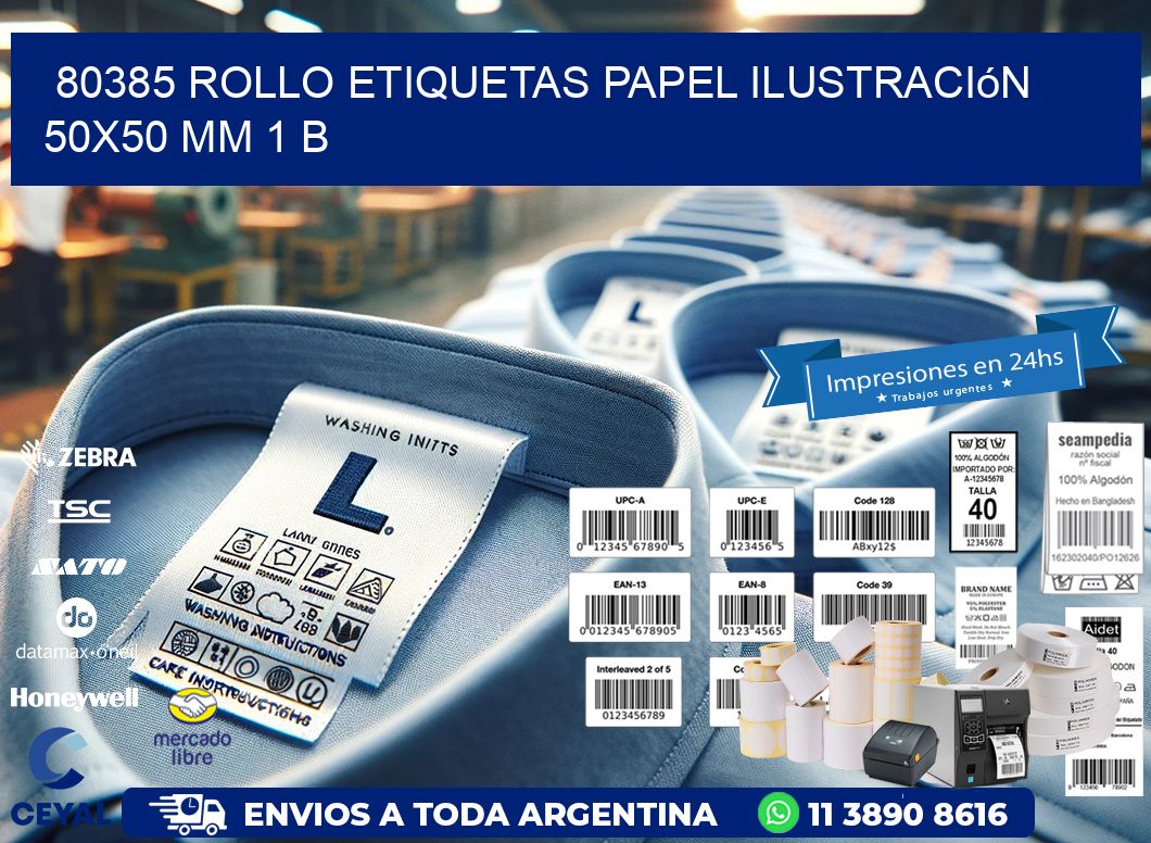 80385 Rollo Etiquetas Papel Ilustración 50x50 Mm 1 B
