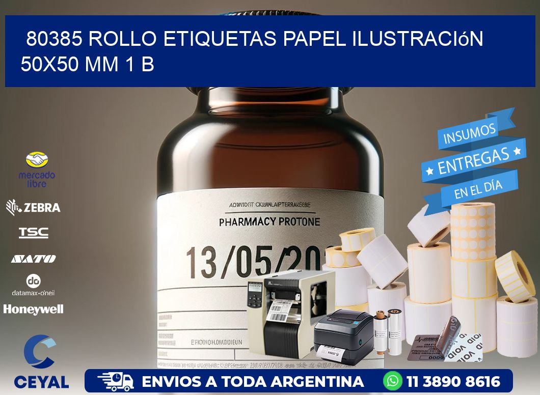 80385 Rollo Etiquetas Papel Ilustración 50×50 Mm 1 B