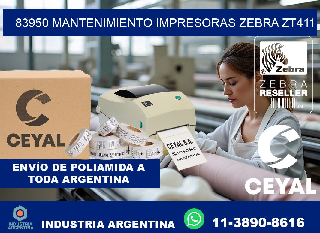 83950 mantenimiento impresoras zebra zt411