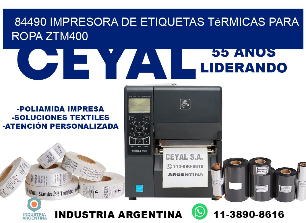 84490 impresora de etiquetas térmicas para ropa ZTM400