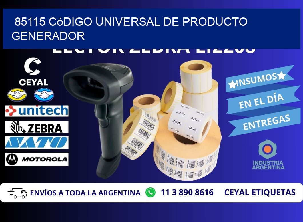 85115 Código universal de producto generador