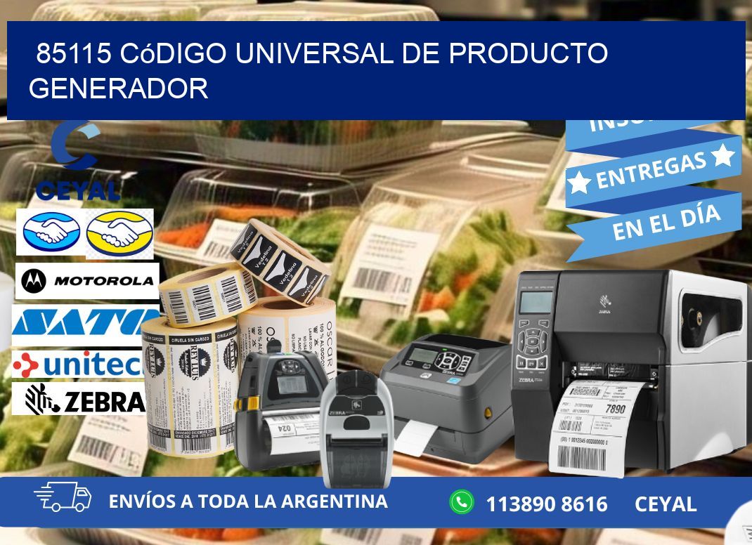 85115 Código universal de producto generador