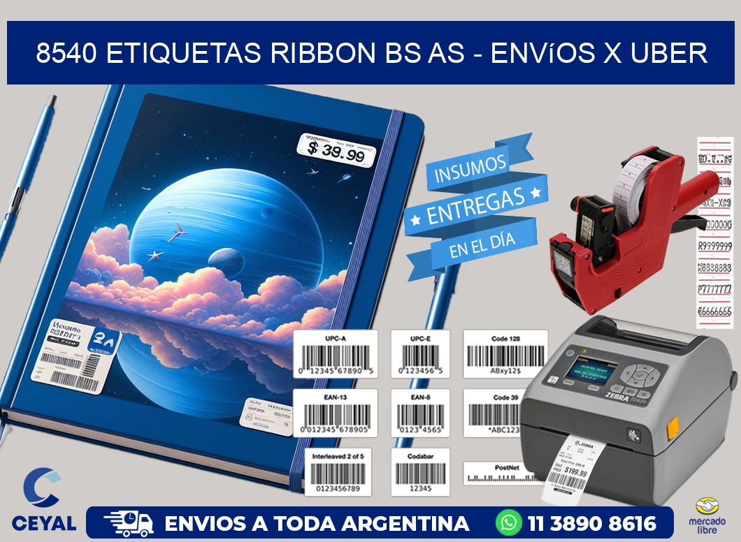 8540 etiquetas ribbon bs as - envíos x uber