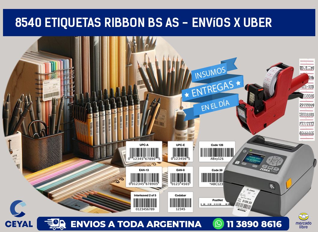 8540 etiquetas ribbon bs as - envíos x uber