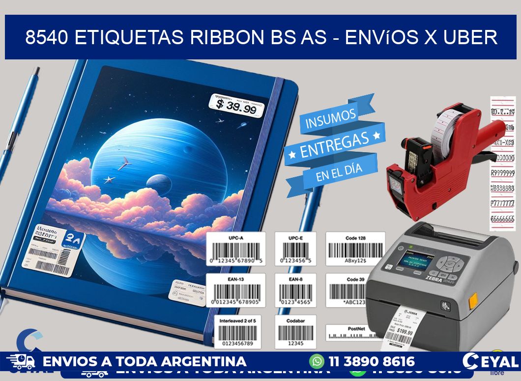 8540 etiquetas ribbon bs as - envíos x uber