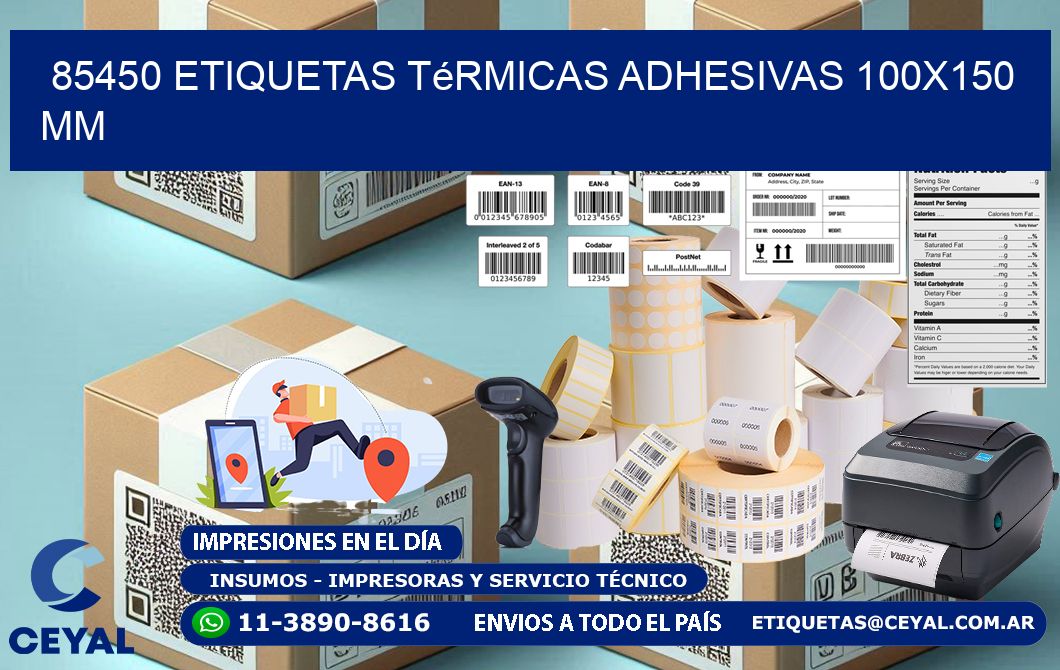 85450 etiquetas térmicas adhesivas 100x150 mm