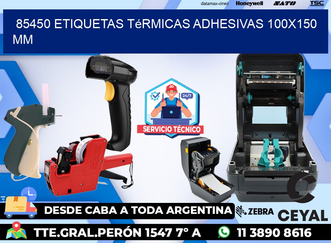 85450 etiquetas térmicas adhesivas 100x150 mm
