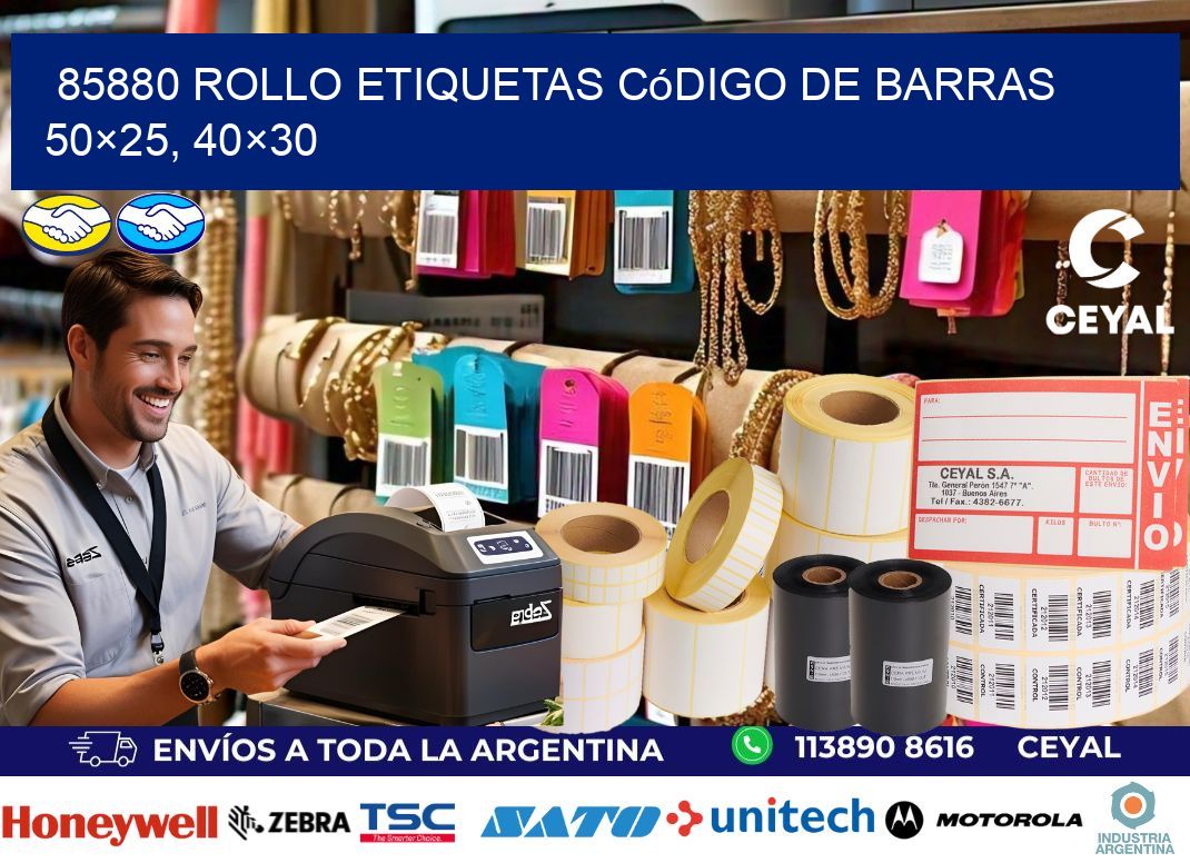 85880 rollo etiquetas código de barras 50×25, 40×30