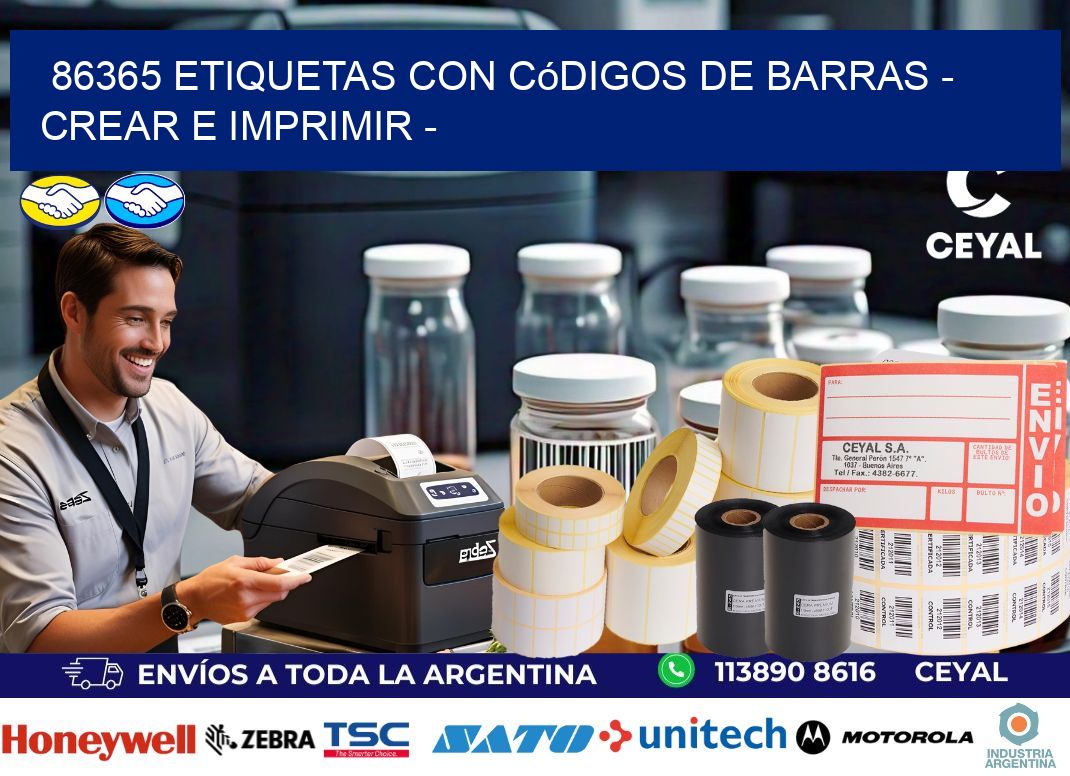 86365 etiquetas con códigos de barras - Crear e imprimir -