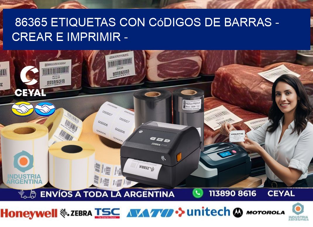 86365 etiquetas con códigos de barras - Crear e imprimir -