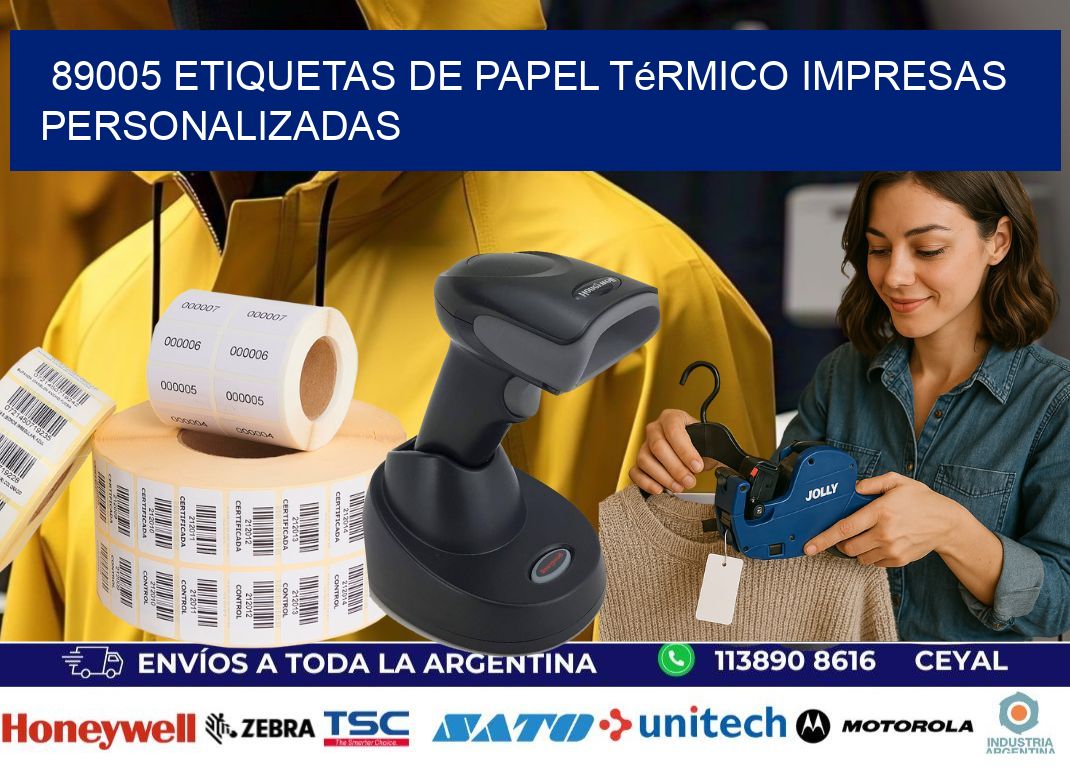 89005 Etiquetas de papel térmico impresas personalizadas