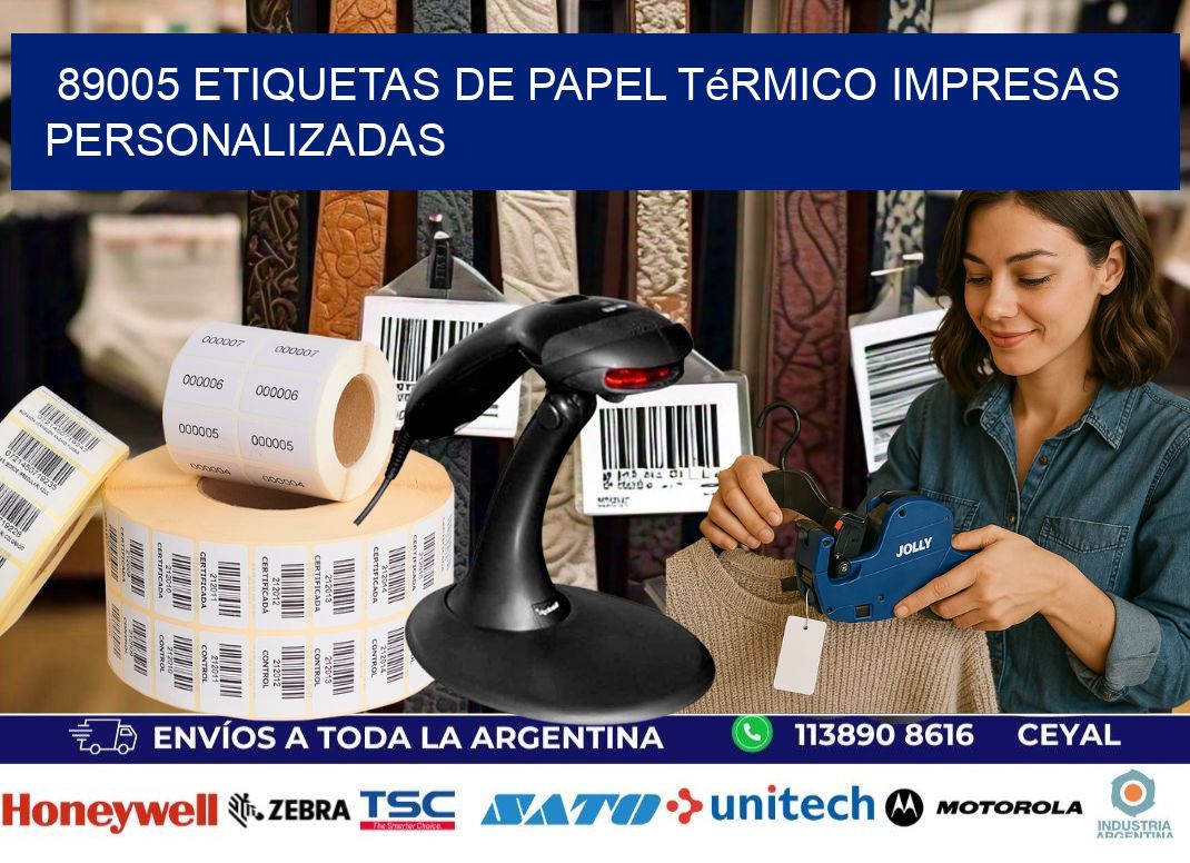 89005 Etiquetas de papel térmico impresas personalizadas