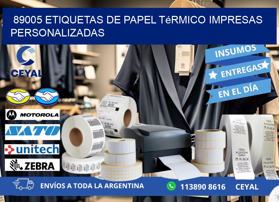 89005 Etiquetas de papel térmico impresas personalizadas