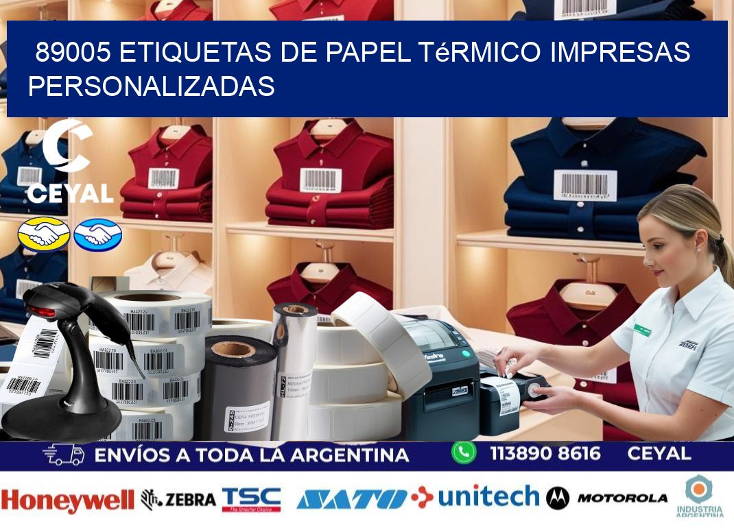 89005 Etiquetas de papel térmico impresas personalizadas