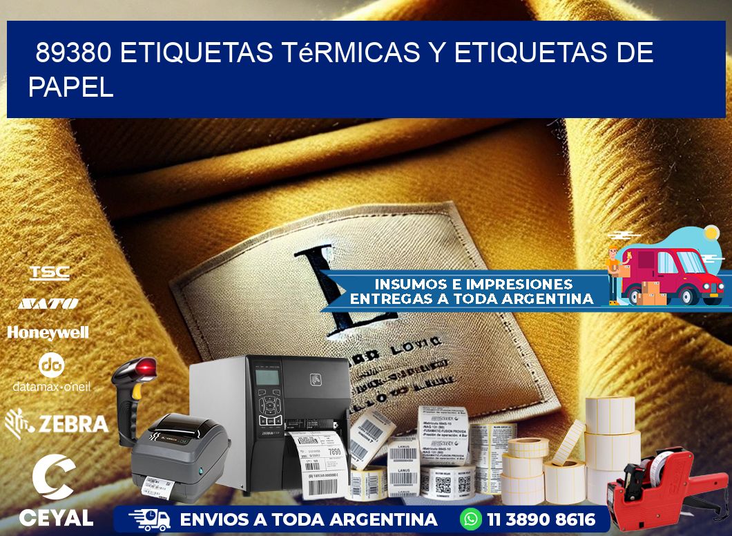 89380 etiquetas térmicas y etiquetas de papel