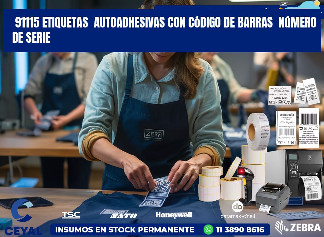 91115 etiquetas  autoadhesivas con código de barras  número de serie